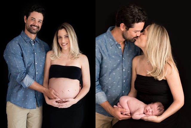 fotos de família com fotos antes e depois do ensaio gestante e com bebê